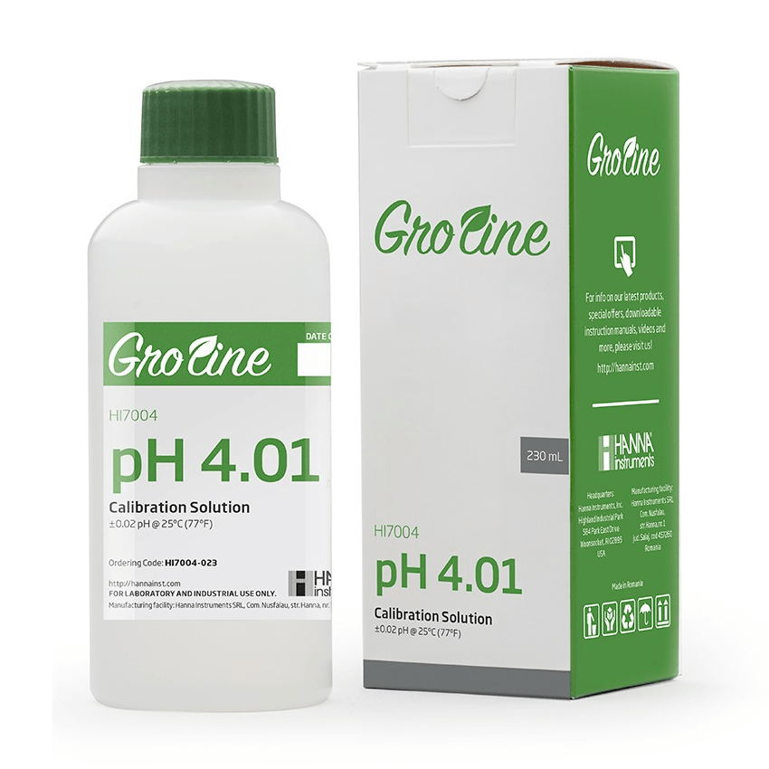 GroLine pH 4.01 Calibration Solution - 230ml - BetterGrow Hydro
