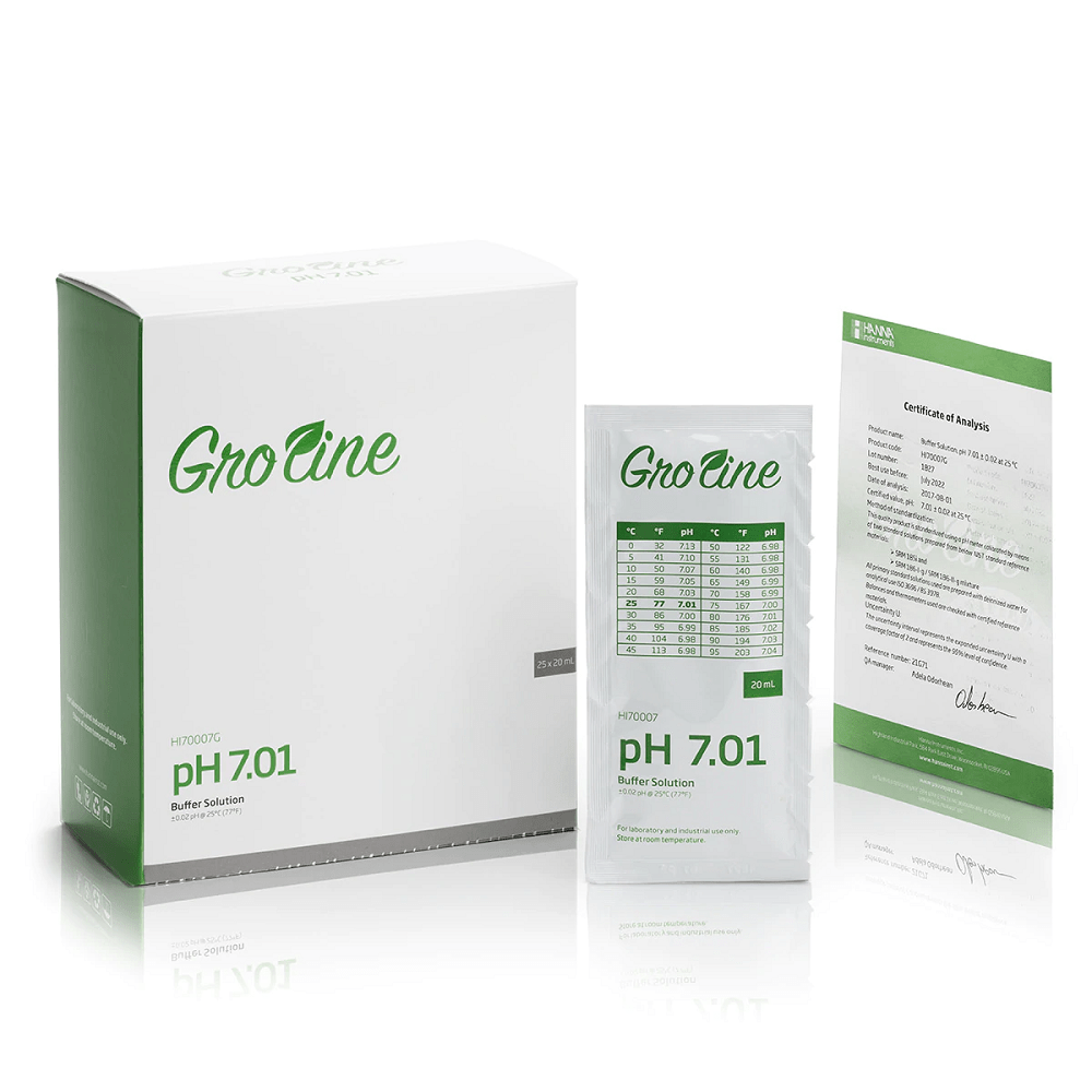 GroLine pH 7.01 Calibration Solution - 20 mL Packet - BetterGrow Hydro
