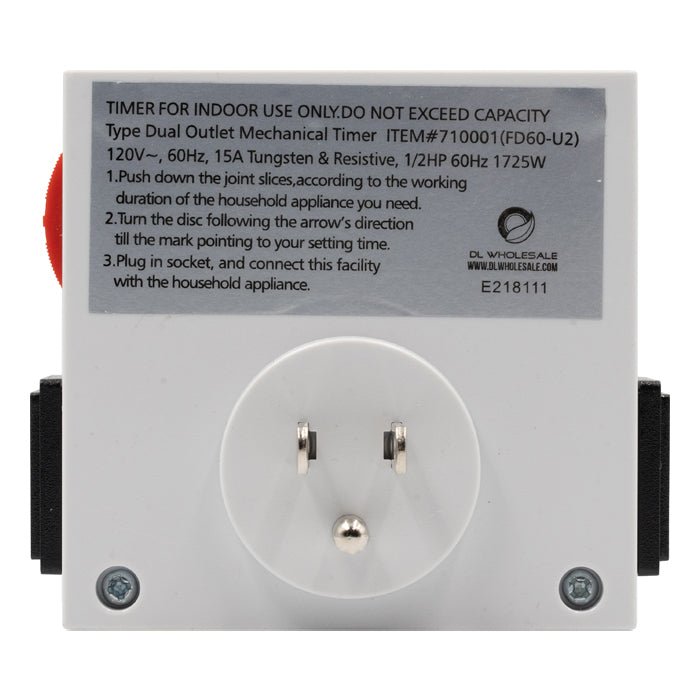 Grow1 120V Dual Outlet Mechanical Timer - BetterGrow Hydro