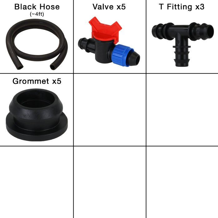 GROW1 Deep Water Culture 4 Bucket + Reservoir Complete Kit - BetterGrow Hydro
