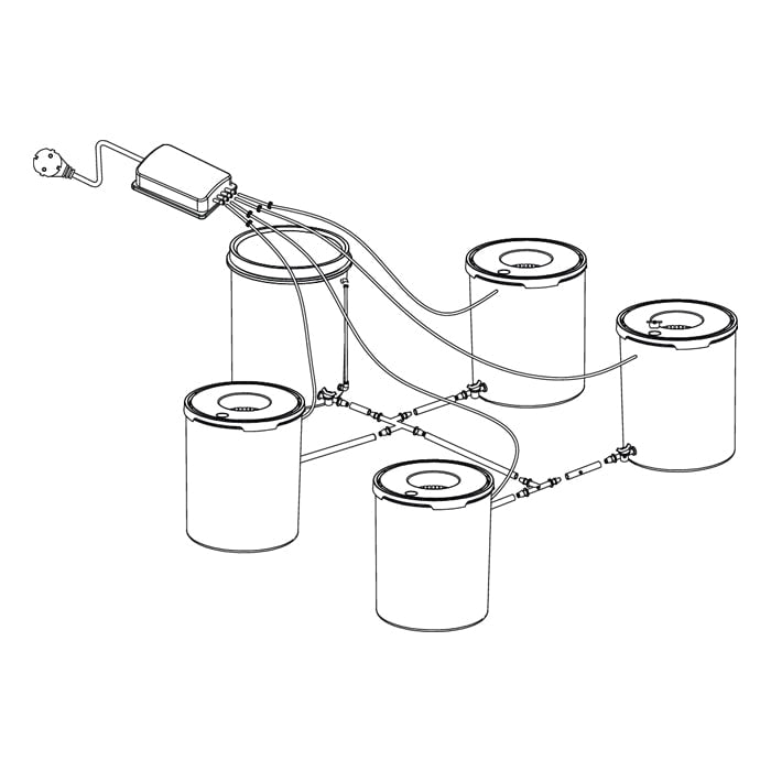 GROW1 Deep Water Culture 4 Bucket + Reservoir Complete Kit - BetterGrow Hydro