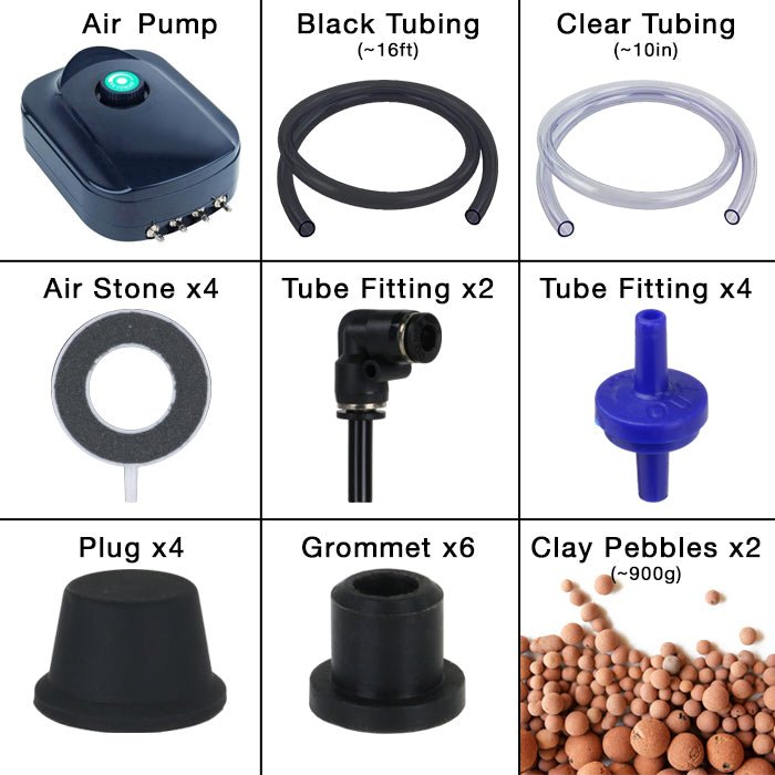 GROW1 Deep Water Culture 4 Bucket + Reservoir Complete Kit - BetterGrow Hydro