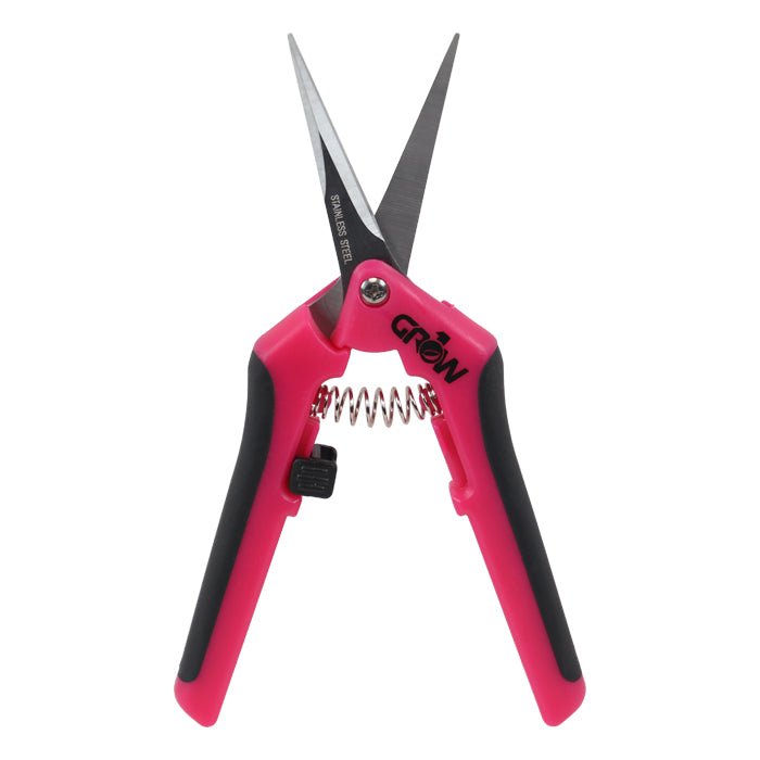Grow1 Pink Trimming Shears, Curved Blade Scissors - BetterGrow Hydro