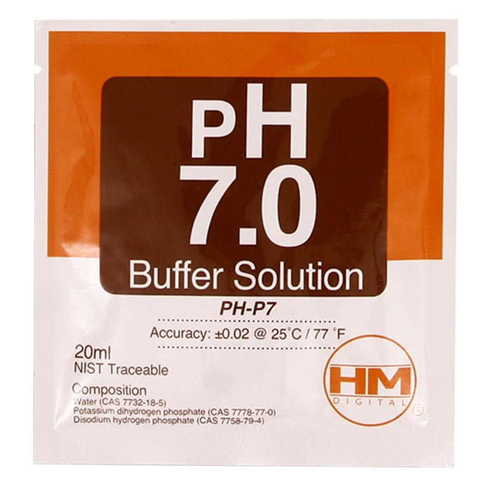 HM Digital pH 7.0 buffer solution - 20 packets of 20 ml - BetterGrow Hydro