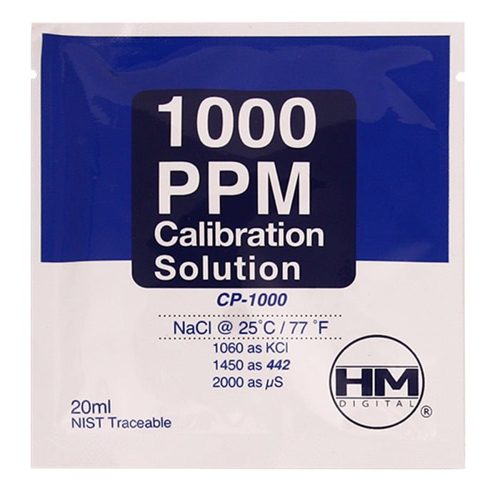 HM Digital TDS 1000 ppm calibration solution - 20 packets of 20 ml - BetterGrow Hydro