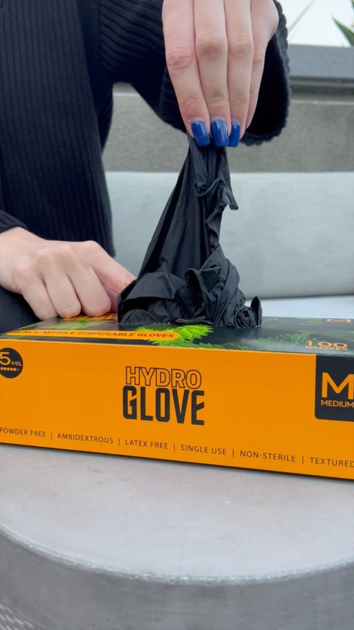 Hydroglove 5 - 6 mil Nitrile Gloves - Medium - BetterGrow Hydro