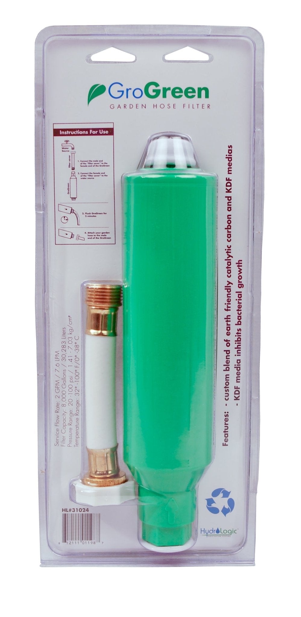 HydroLogic GroGreen Garden Hose Filter - BetterGrow Hydro