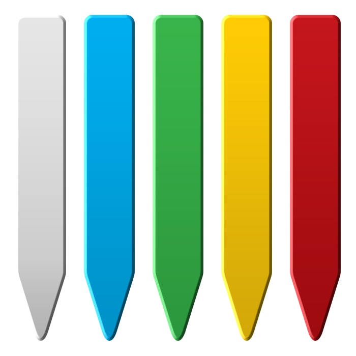 Grow1 Plant Stake Labels,,,, (1000 pieces) - White Blue Green Yellow Red