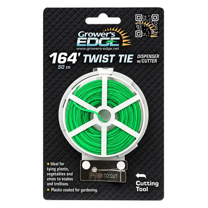 Grower's Edge Green Twist Tie Dispenser w/ Cutter – 164 ft