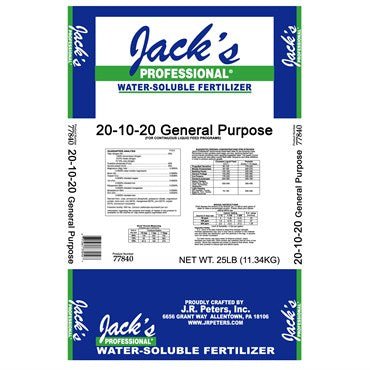 Jacks Professional General Purpose 20-10-20 - 25 lbs Hazardous - BetterGrow Hydro