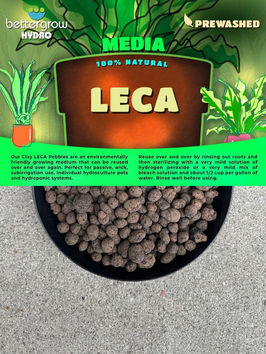 LECA - 1 CUBIC FOOT - Horticultural Expanded Clay Aggregate / Pebbles - 4 - 16mm diameter - BetterGrow Hydro