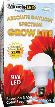 Miracle LED Absolute Daylight Spectrum Grow Lite, Replaces up to 100W, Full Spectrum Daylight Hydroponic LED Grow Bulb - BetterGrow Hydro