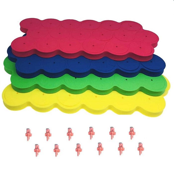 Neoprene Replacements Green / Yellow / Blue / Red 1.625in + 12 Replacement Sprayers (72pcs/Pack) - BetterGrow Hydro