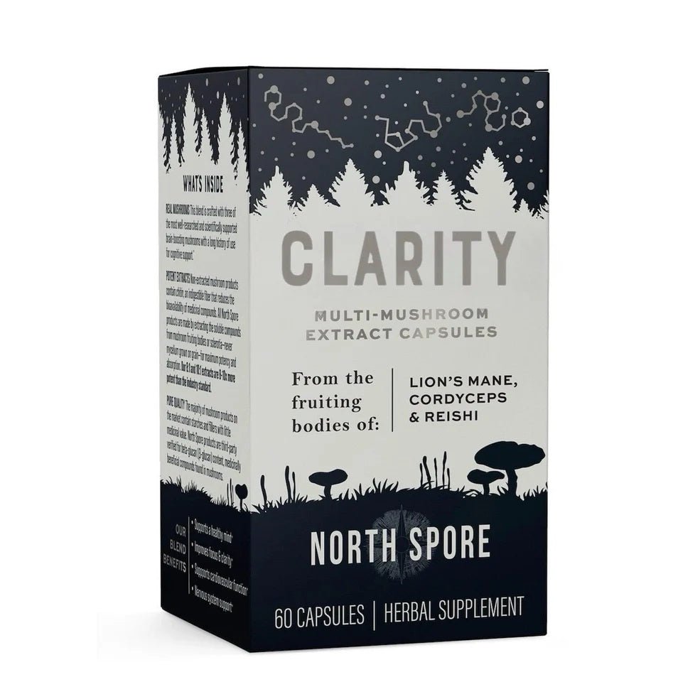 North Spore Organic ‘Clarity’ High Potency Mushroom Capsules - BetterGrow Hydro