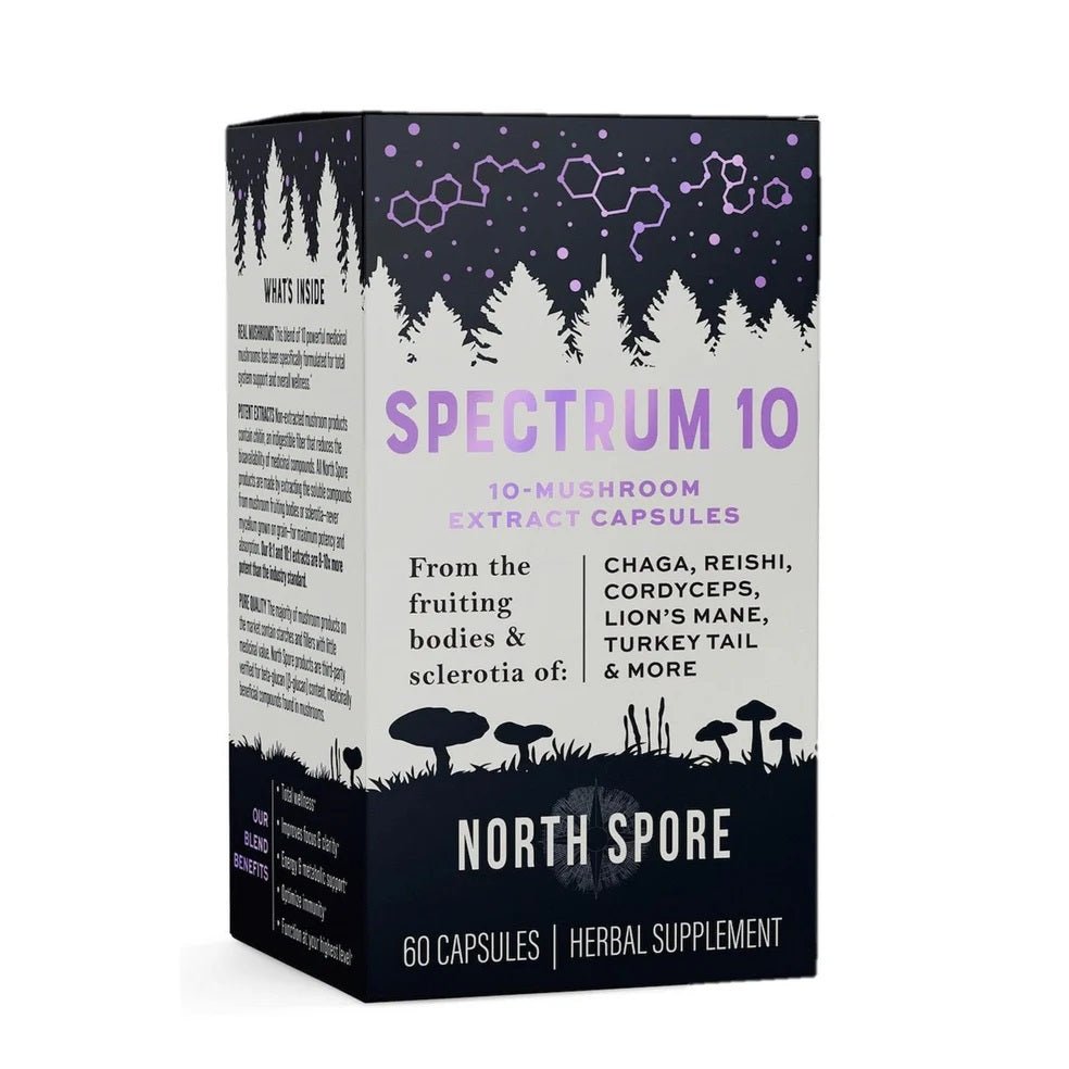 North Spore Organic ‘Spectrum 10’ High Potency Mushroom Capsules - BetterGrow Hydro