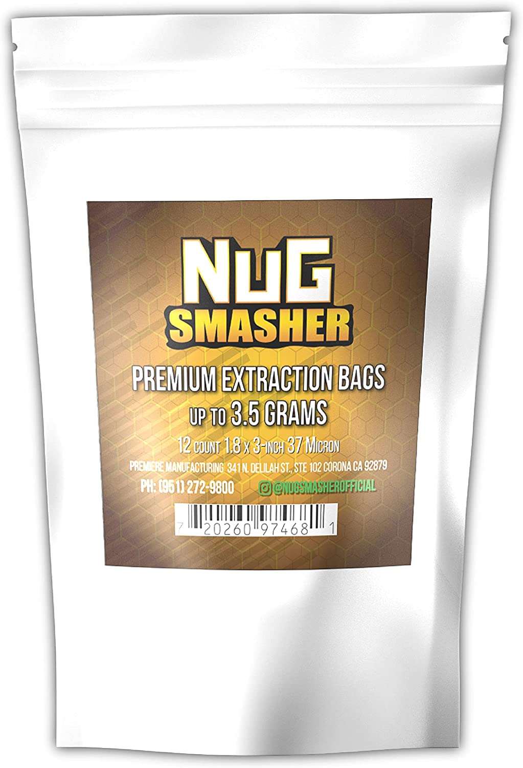 NugSmasher 3.5 Gram Premium Extraction Bags - 37 micron (pack of 12) - BetterGrow Hydro