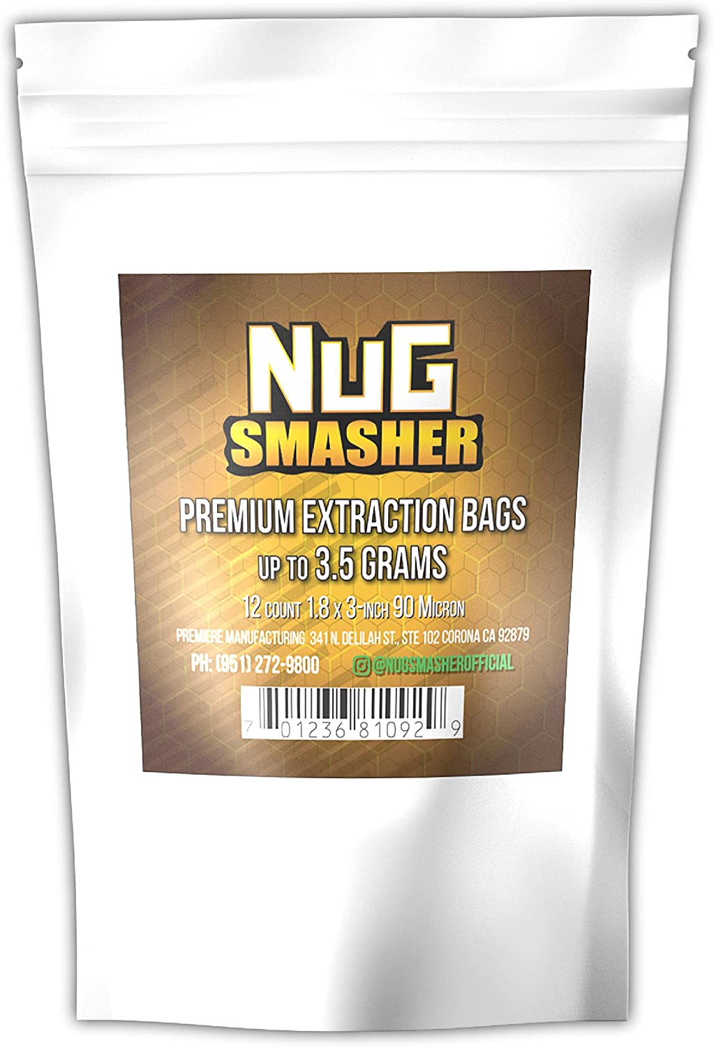 NugSmasher 3.5 Gram Premium Extraction Bags - 90 micron (pack of 12) - BetterGrow Hydro