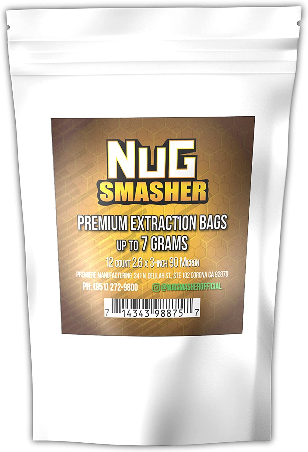 NugSmasher 7 Gram Premium Extraction Bags - 90 micron (pack of 12) - BetterGrow Hydro