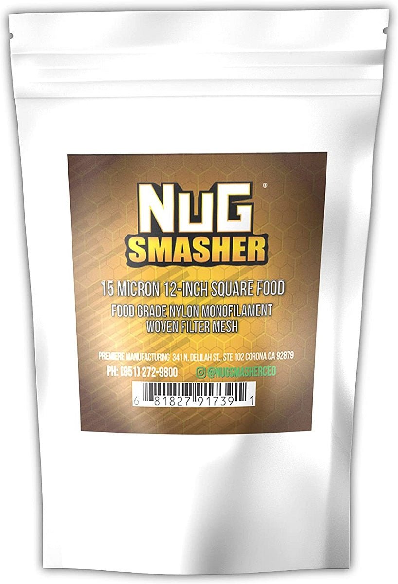 NugSmasher Premium Fine Food Grade Nylon Monofilament Woven Filter Mesh - Square - 12" x 12" - 15 Micron - BetterGrow Hydro