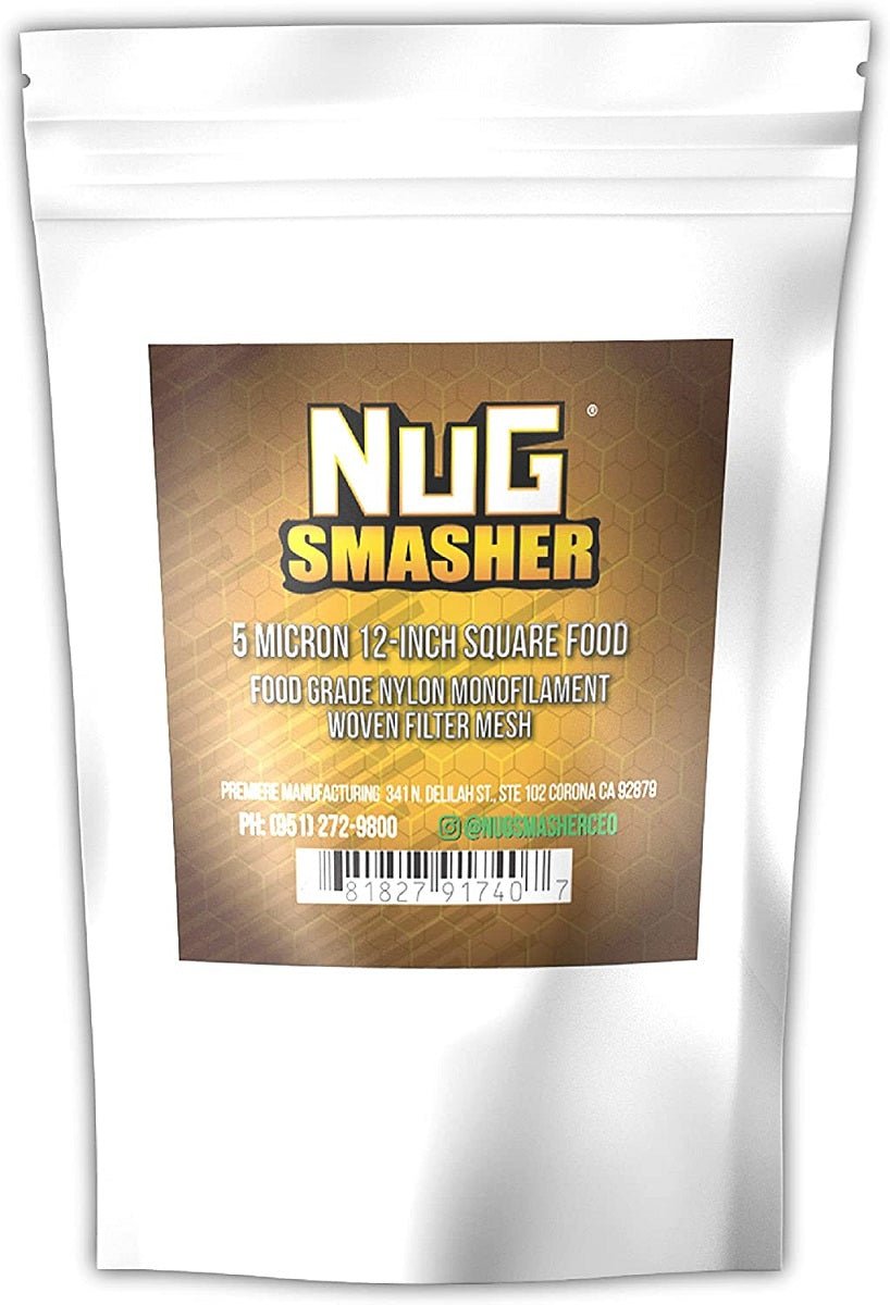 NugSmasher Premium Fine Food Grade Nylon Monofilament Woven Filter Mesh - Square - 12" x 12" - 5 Micron - BetterGrow Hydro