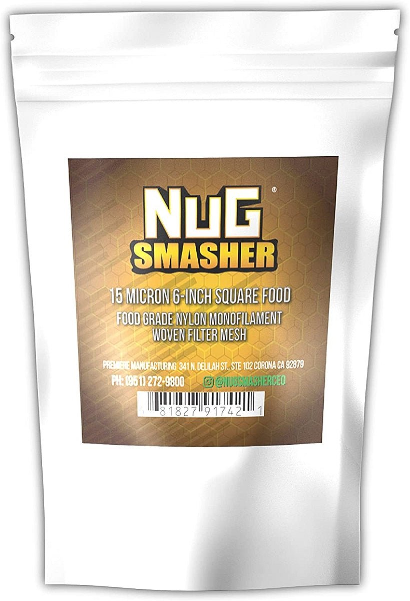 NugSmasher Premium Fine Food Grade Nylon Monofilament Woven Filter Mesh - Square - 4 Pack - 6" x 6" - 15 Micron - BetterGrow Hydro