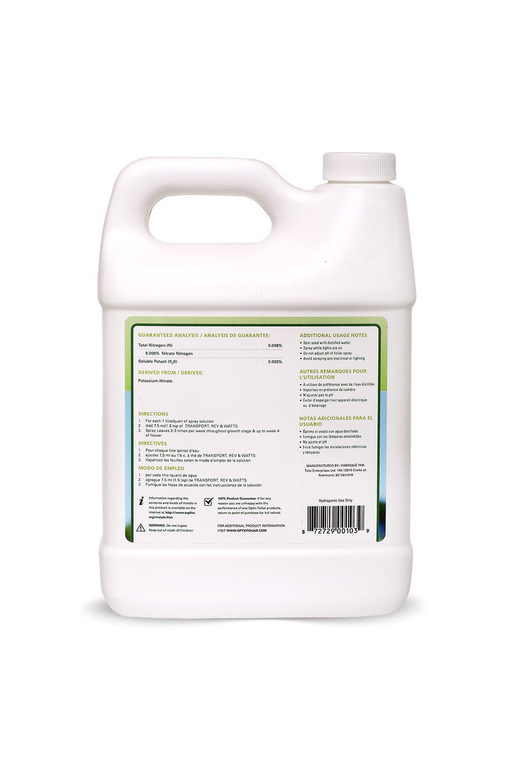 Optic Foliar TRANSPORT - BetterGrow Hydro