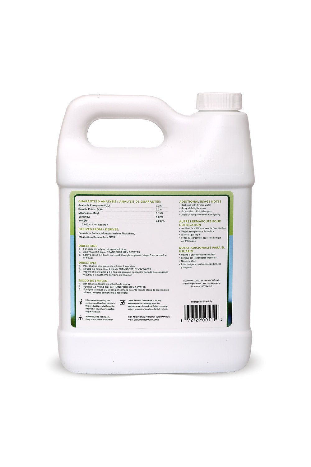 Optic Foliar WATTS - BetterGrow Hydro