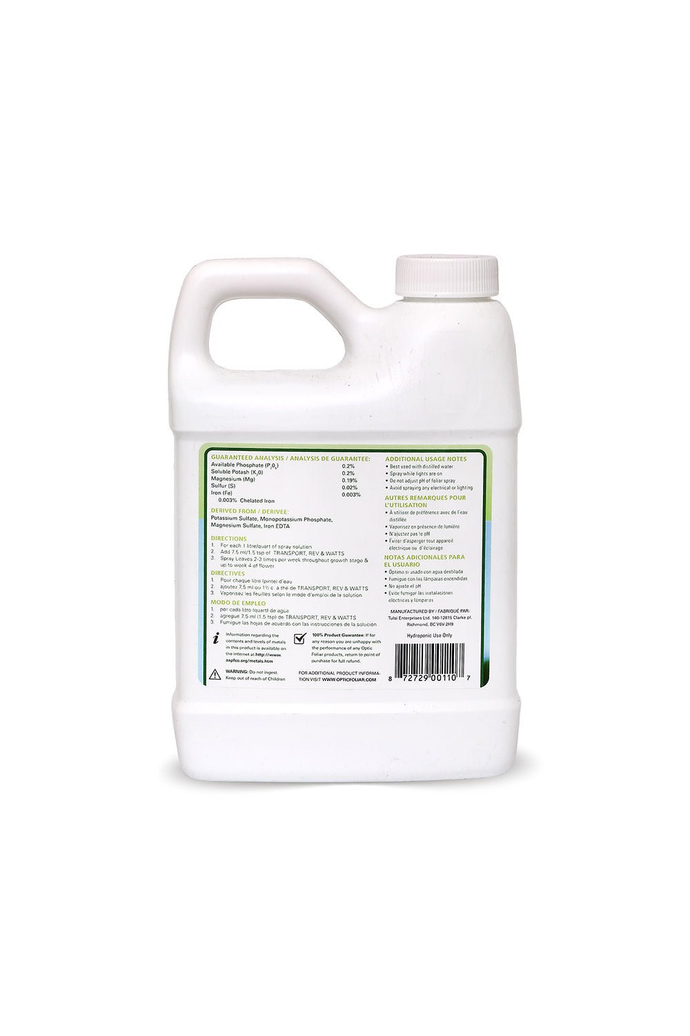 Optic Foliar WATTS - BetterGrow Hydro