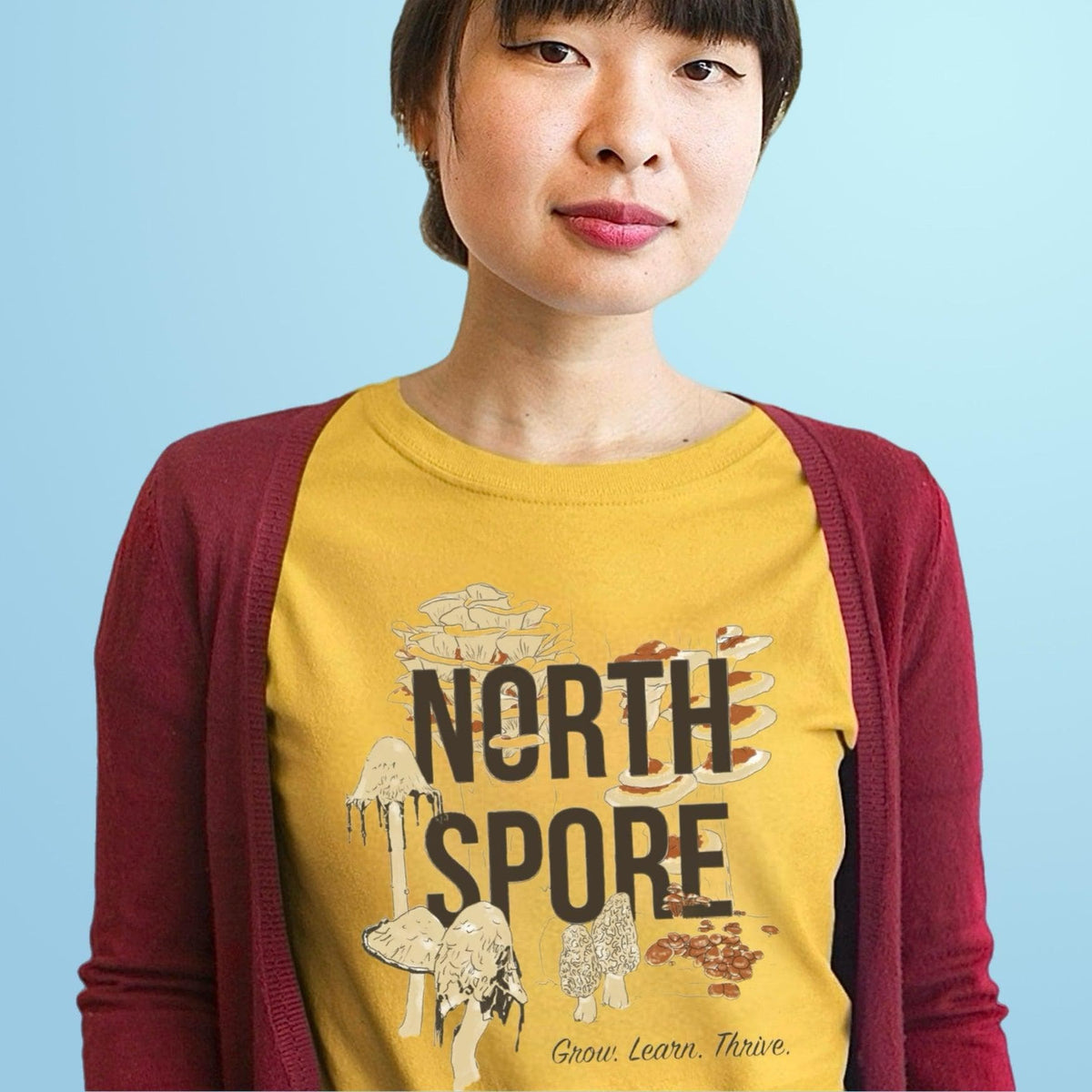 Orange ‘Grow, Learn, Thrive’ North Spore T-Shirt - BetterGrow Hydro