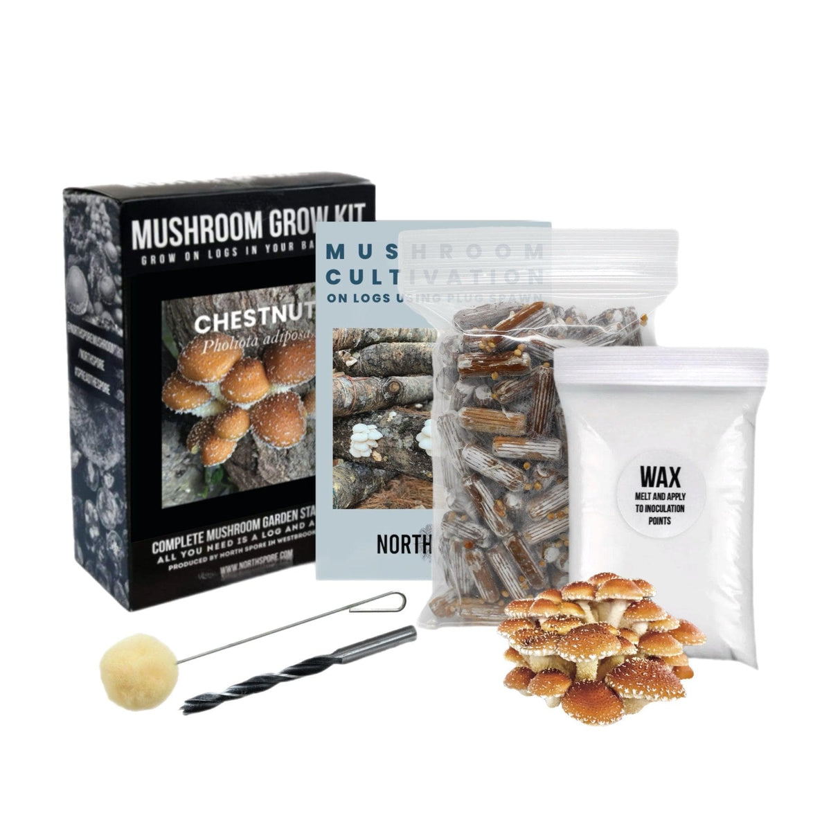 Organic Chestnut Mushroom Log Kit - BetterGrow Hydro