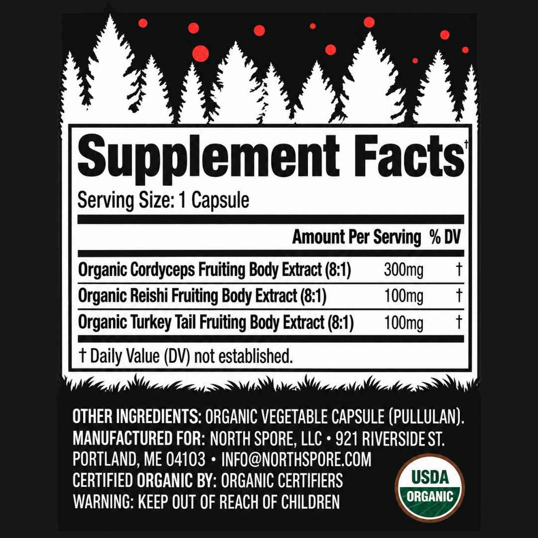Organic ‘Energy’ Mushroom Capsules (High Potency) - BetterGrow Hydro