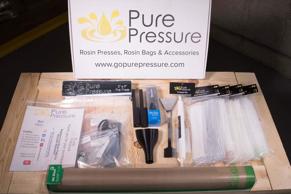Pikes Peak Complete Rosin Press V2 Kit - 2" x 9" Bags & Mold (10"x3" Plates) - BetterGrow Hydro
