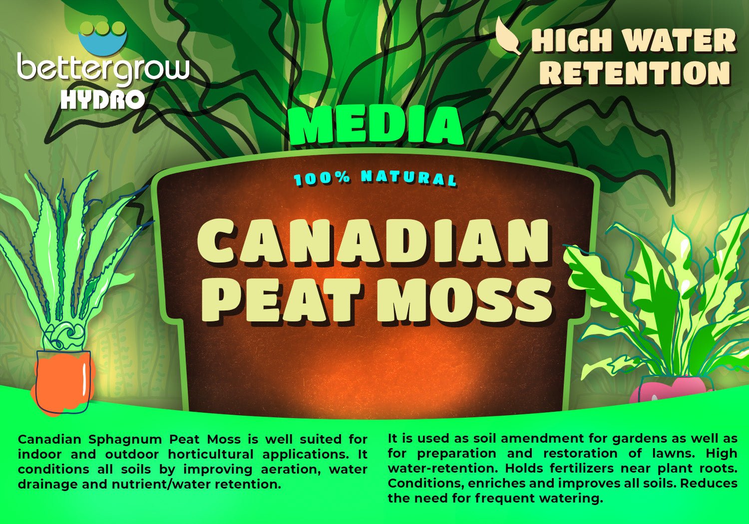 Premium Organic Canadian Sphagnum Peat Moss - 3 Gallon - BetterGrow Hydro