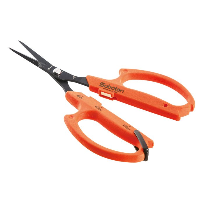 Saboten Stainless Steel Angled Blade Extra Slim Automatic Trimming Scissors Orange (PT-16) - BetterGrow Hydro