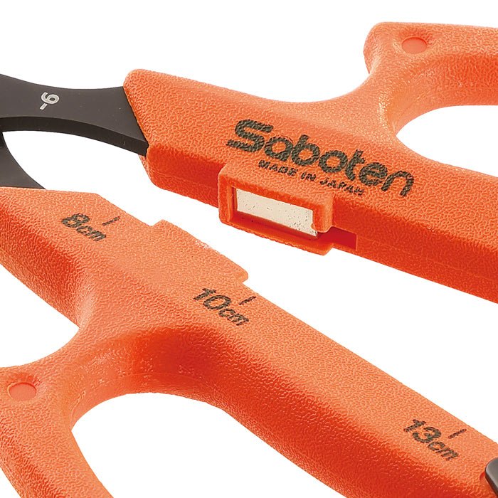 Saboten Stainless Steel Angled Blade Extra Slim Automatic Trimming Scissors Orange (PT-16) - BetterGrow Hydro