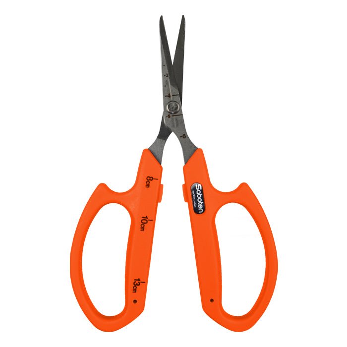Saboten Stainless Steel Curved Blade Trimming Scissors Orange (PT-18) - BetterGrow Hydro