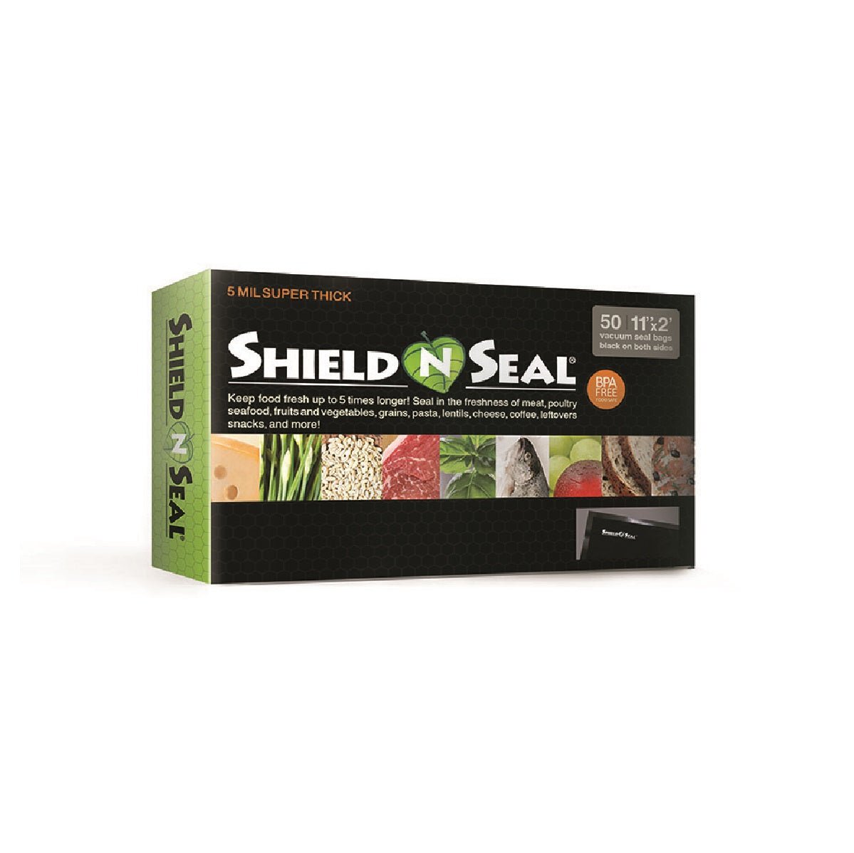 Shield N Seal All Black Vacuum Sealer Pre - Cut Bags - 11" X 24" (50/pack) - BetterGrow Hydro