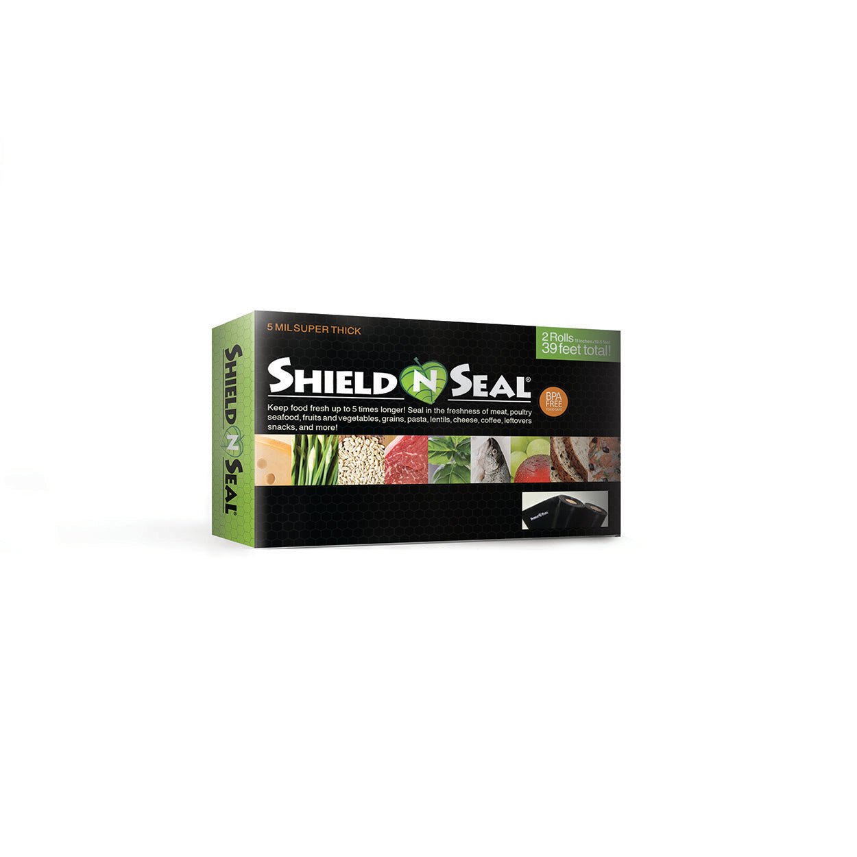 Shield N Seal All Black Vacuum Sealer Rolls - 11" X 19.5' (2/pack) - BetterGrow Hydro