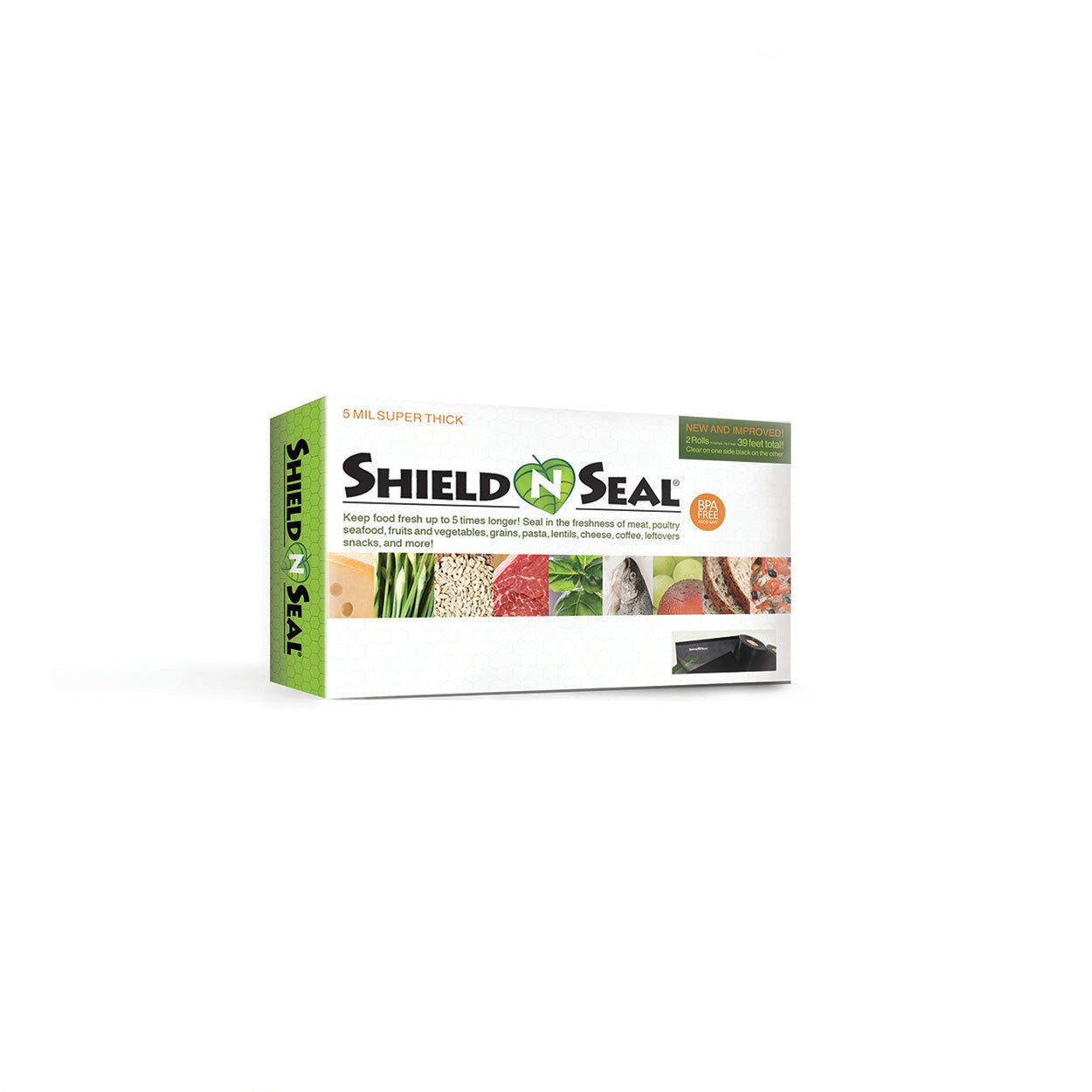 Shield N Seal Clear and Black Vacuum Sealer Rolls - 11" X 19.5' (2/pack) - BetterGrow Hydro