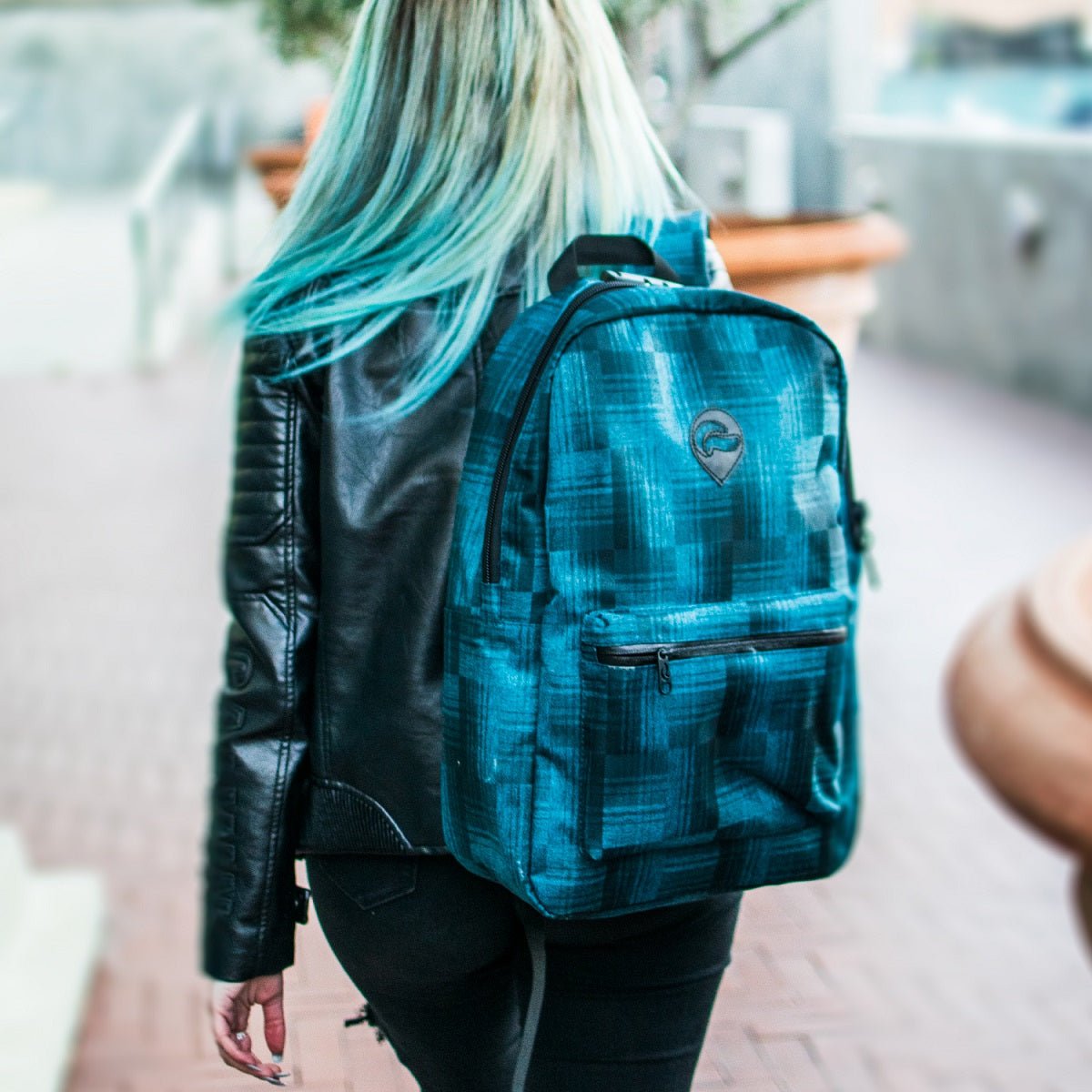 SkunkGuard Odor - Proof Element Backpack - Blue Plaid - BetterGrow Hydro