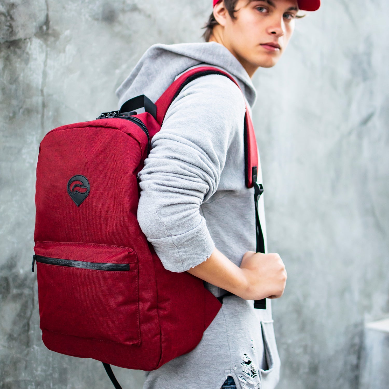 SkunkGuard Odor - Proof Element Backpack - Burgundy - BetterGrow Hydro