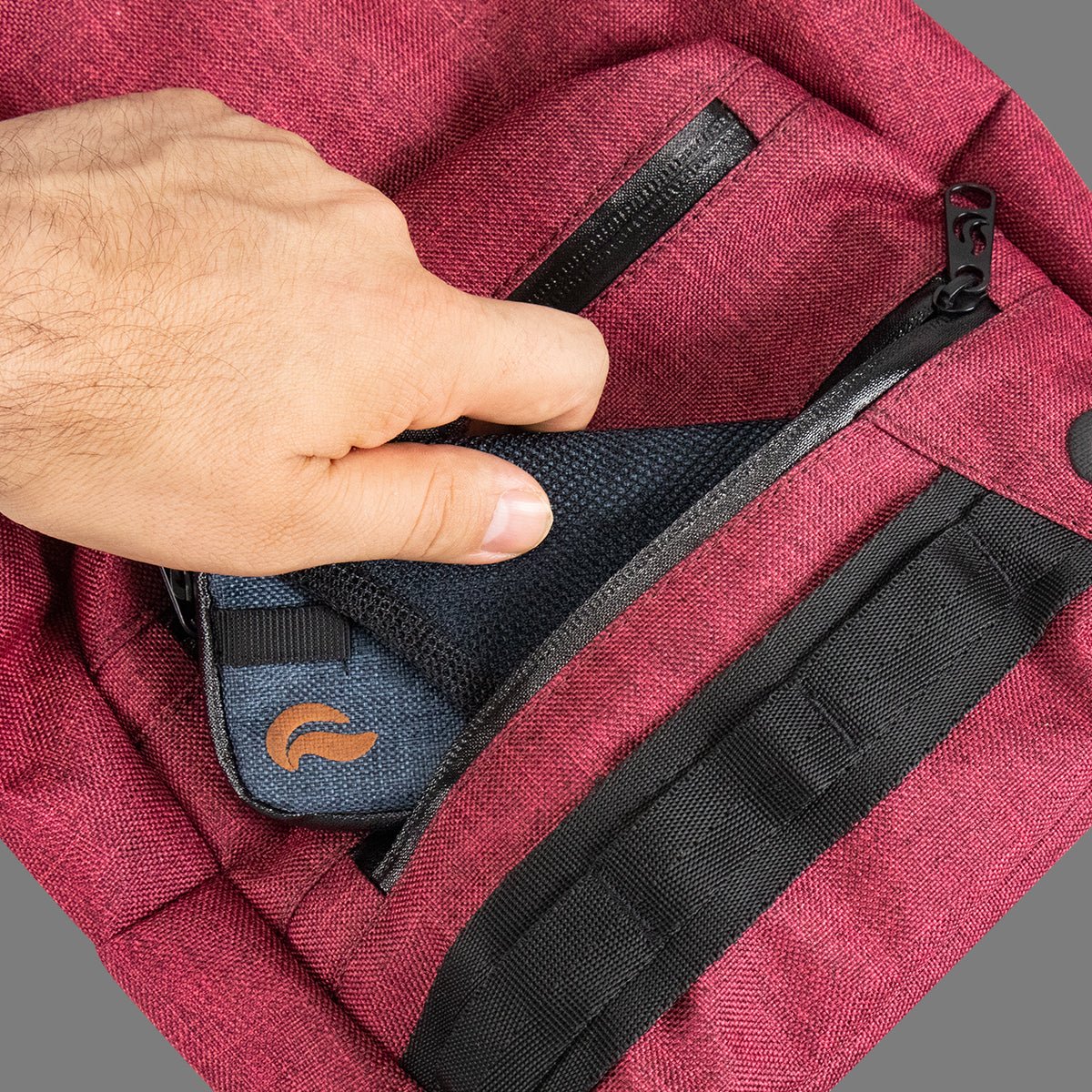 SkunkGuard Odor - Proof Mini Backpack - Burgundy - BetterGrow Hydro