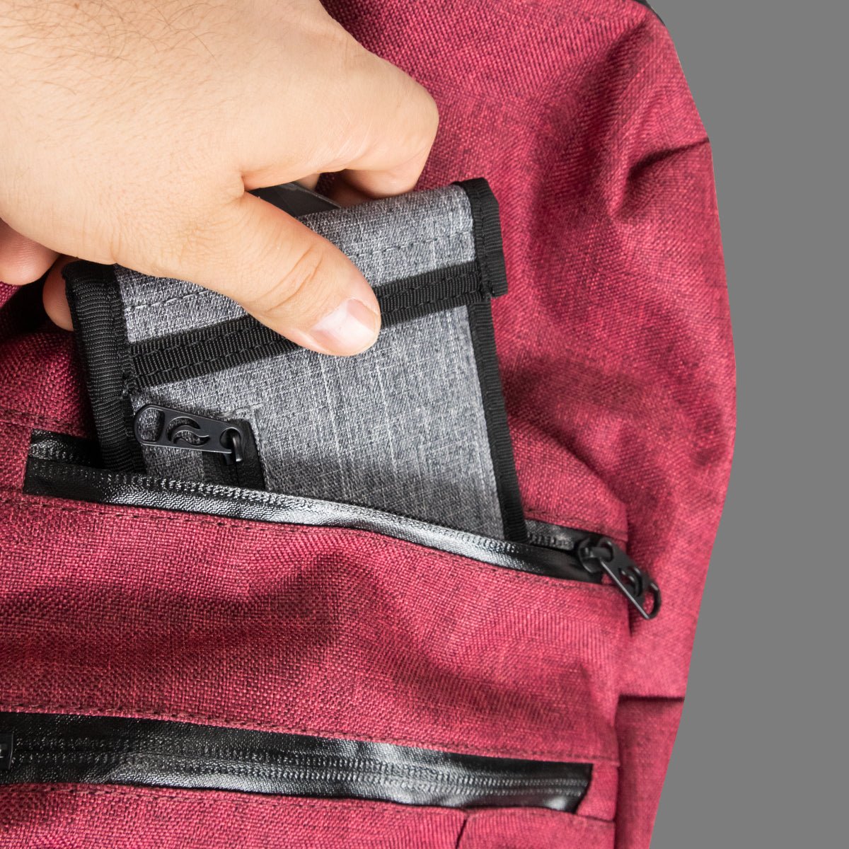 SkunkGuard Odor - Proof Mini Backpack - Burgundy - BetterGrow Hydro