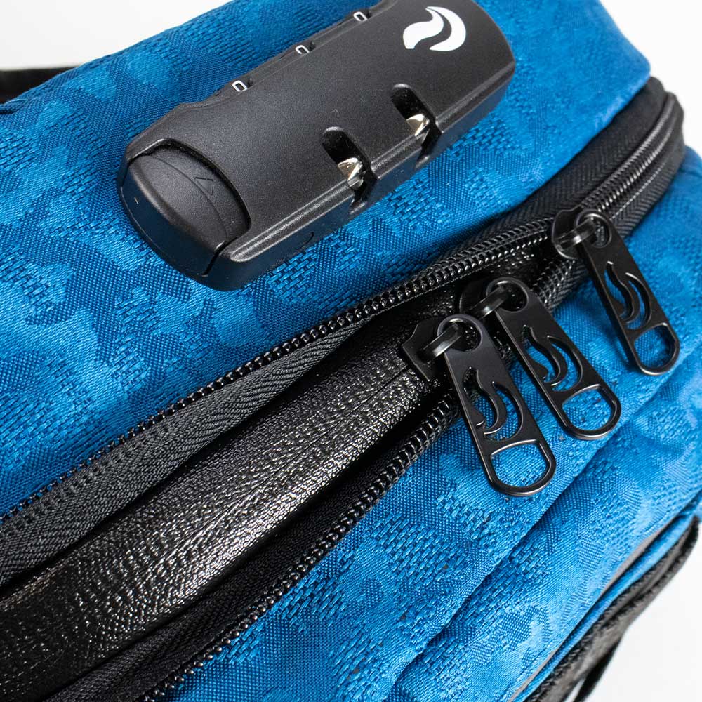 SkunkGuard Odor - Proof Small Kross Bag - Blue Brocade - BetterGrow Hydro