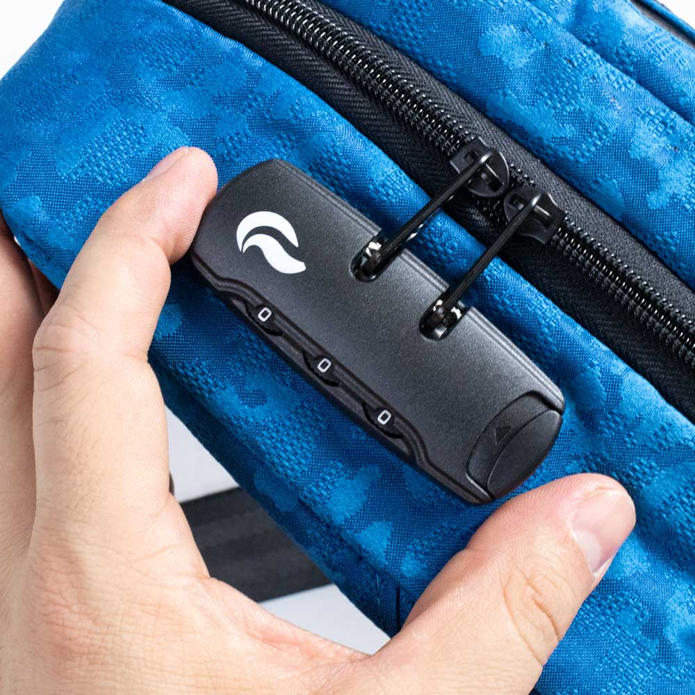SkunkGuard Odor - Proof Small Kross Bag - Blue Brocade - BetterGrow Hydro