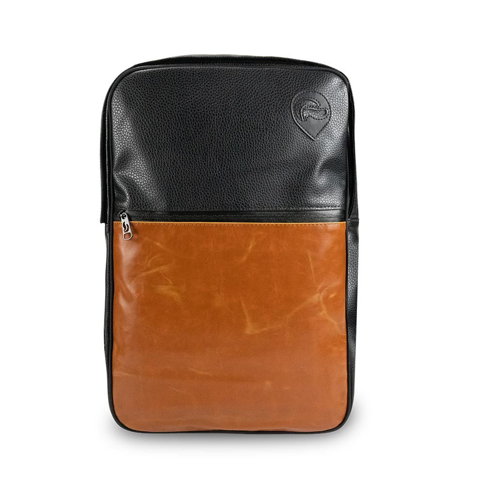 SkunkGuard Odor - Proof Urban Backpack - Black/Brown Leather - BetterGrow Hydro