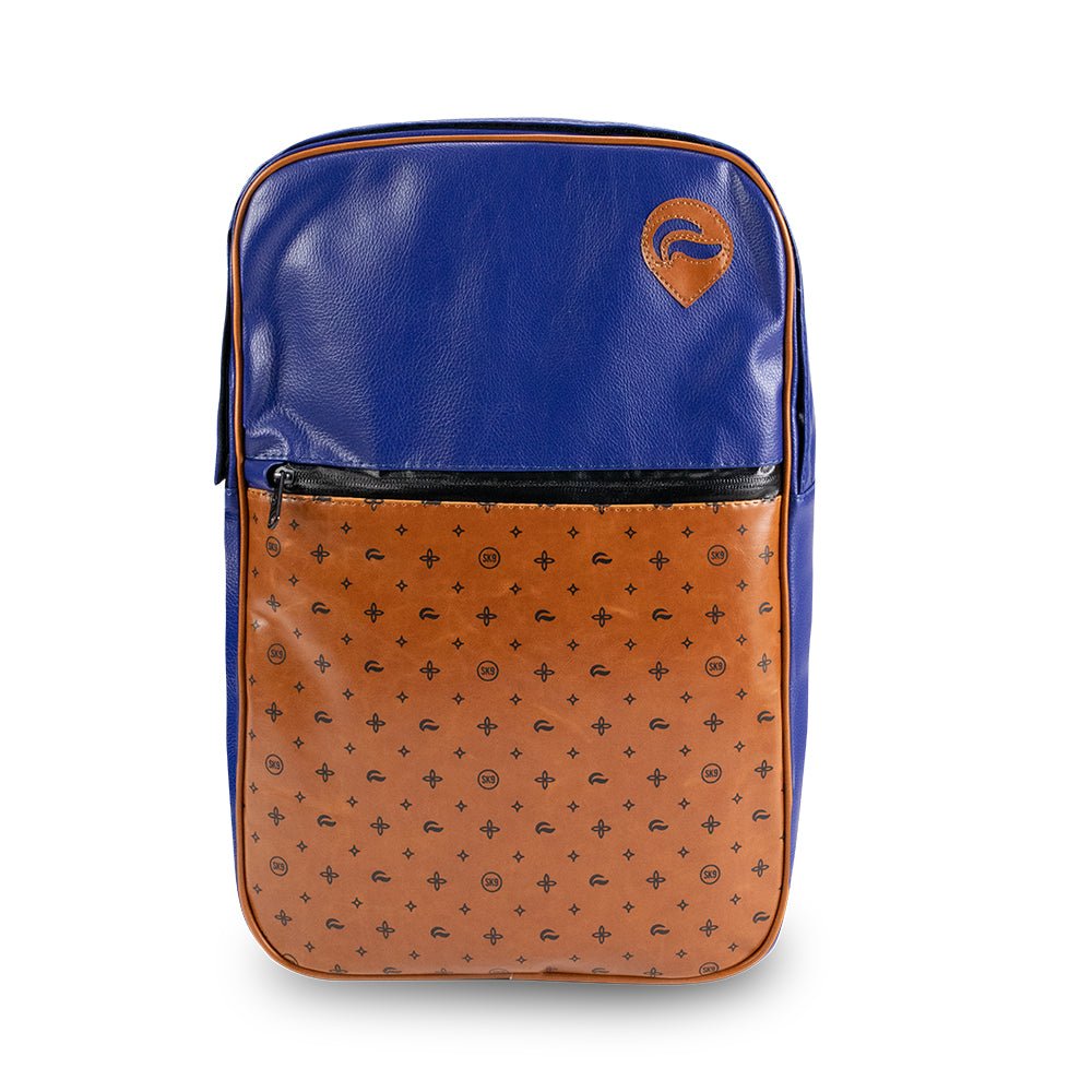 SkunkGuard Odor - Proof Urban Backpack - Blue/Brown Leather - BetterGrow Hydro