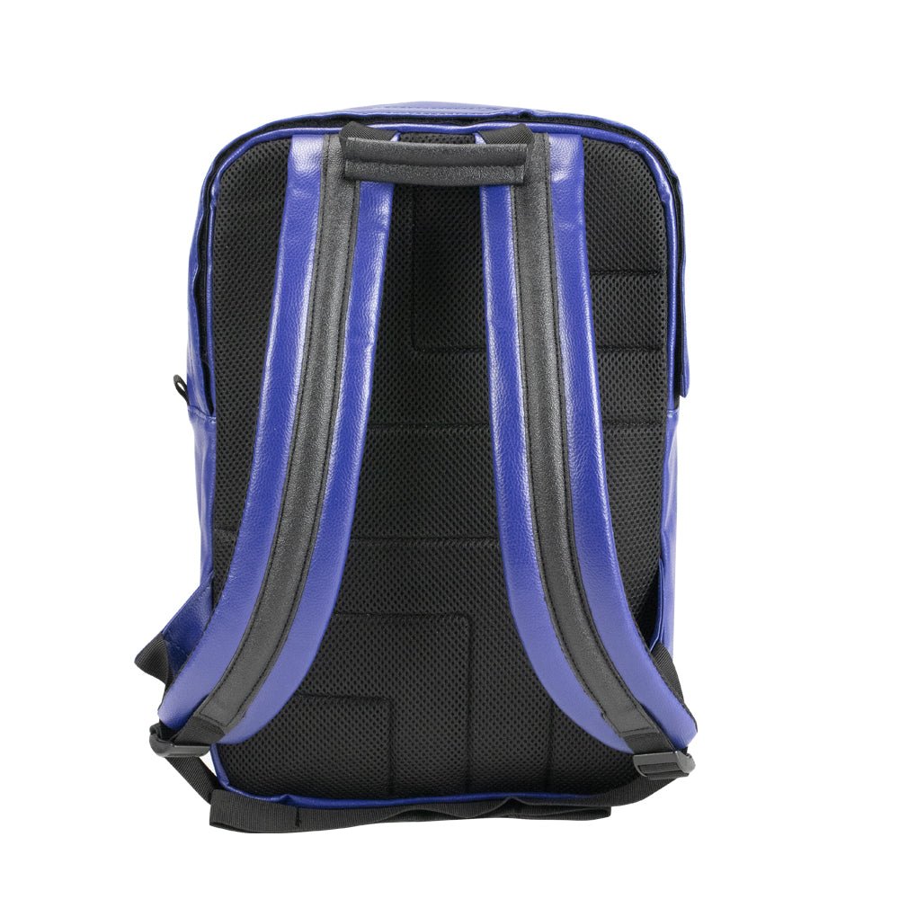 SkunkGuard Odor - Proof Urban Backpack - Blue/Brown Leather - BetterGrow Hydro
