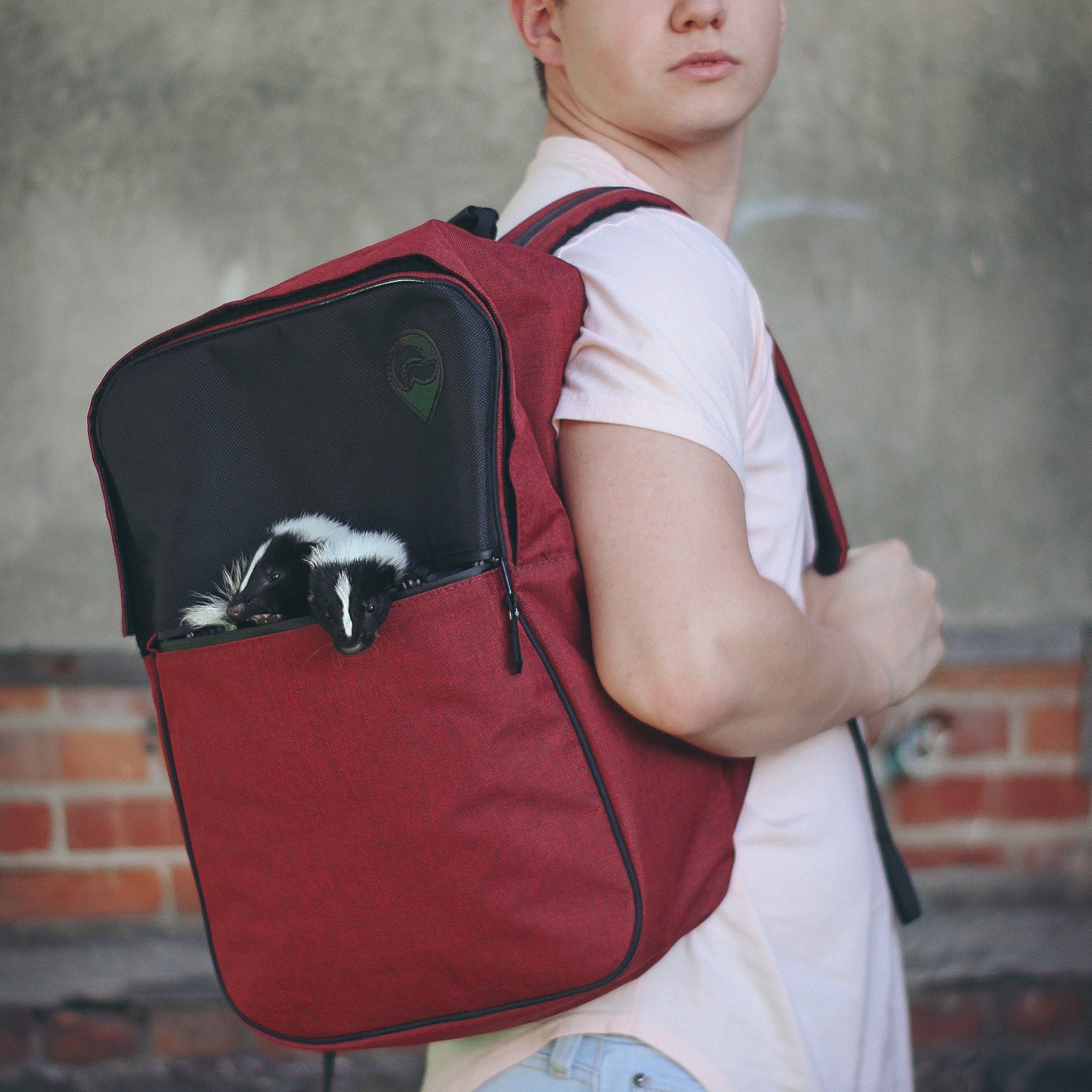 SkunkGuard Odor - Proof Urban Backpack - Blue/Brown Leather - BetterGrow Hydro