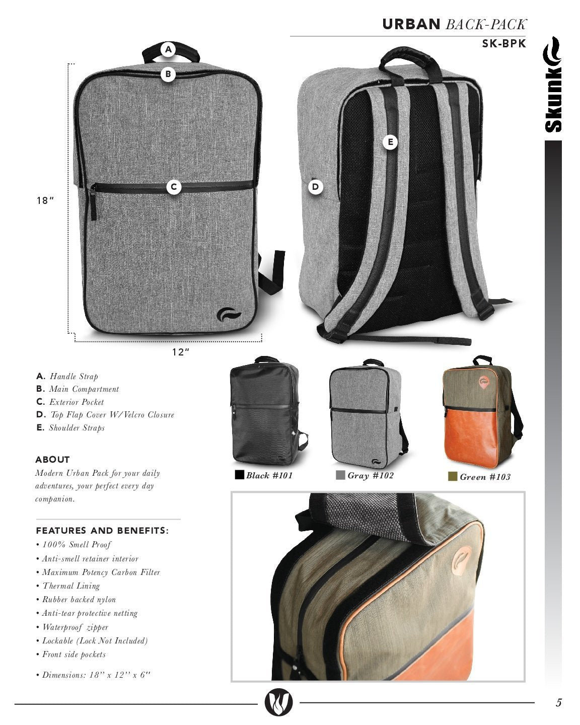 SkunkGuard Odor - Proof Urban BackPack - Burgundy - BetterGrow Hydro